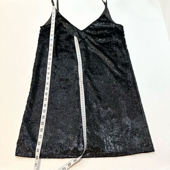 MinkPink Black Mini Dress Shimmer Double V-Neck, Size XS - Picture 11 of 11